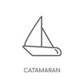 catamaran linear icon. Modern outline catamaran logo concept on