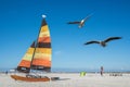 Catamaran on the North Sea coast Royalty Free Stock Photo