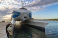 Catamaran in Rovinj harbor,Croatia