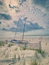 Catamaran sailboat Hilton head Island South Carolina coast  Beach Royalty Free Stock Photo