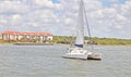 Catamaran Sailing In Charleston Harbor Royalty Free Stock Photo