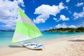 Catamaran at tropical beach