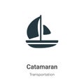 Catamaran vector icon on white background. Flat vector catamaran icon symbol sign from modern transportation collection for mobile
