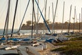 Catamarans on the coast Royalty Free Stock Photo