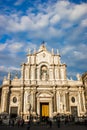 Catania cathedral basilica, baroque architecture church view