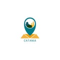 Catania city map pin point vector logo