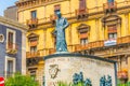 CATANIA, ITALY, APRIL 27, 2017: Monument of cardinal Dusmet in Catania, Sicily, Italy Royalty Free Stock Photo