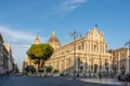 Catania, Italy, August 27, 2022: Dome Square Cathedral of Santa Agatha