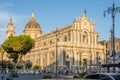 Catania, Italy, August 27, 2022: Dome Square Cathedral of Santa Agatha