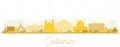 Catania Italy City Skyline Silhouette with Golden Buildings Isolated on White