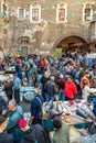 Catania, Italy - May 11, 2019: La Pescheria, the famous historical fish market in Catania, Sicily