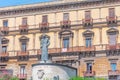 Catania, Italy, September 5, 2021: Monument of cardinal Dusmet i Royalty Free Stock Photo