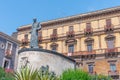 Catania, Italy, September 5, 2021: Monument of cardinal Dusmet i Royalty Free Stock Photo