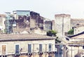 Catania rooftop, aerial cityscape, traditional architecture of Sicily, Southern Italy