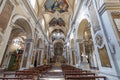 Interior of Baroque Basilica della Collegiata a typical church, in Catania, Italy