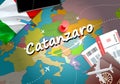 Catanzaro city travel and tourism destination concept. Italy fla