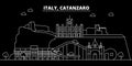 Catanzaro silhouette skyline. Italy - Catanzaro vector city, italian linear architecture, buildings. Catanzaro travel