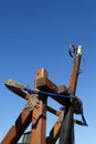 Catapult on a blue sky Royalty Free Stock Photo