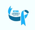 Cataract Awareness Month. Vector illustration with ribbon