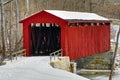 Cataract Covered Bridge and Snow Royalty Free Stock Photo