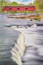 Cataract Covered Bridge and Whitewater Royalty Free Stock Photo