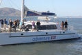 Cataraman sail boat of Adventure Cat in San Francisco Bay, California