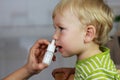 Catarrh - nose drops, nasal spray Royalty Free Stock Photo