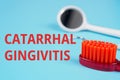 Catarrhal gingivitis inscription title on dental background Royalty Free Stock Photo