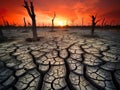 Catastrophic drought due to Climate change. Drought concept.