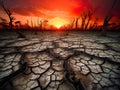 Catastrophic drought due to Climate change. Drought concept.