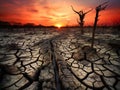 Catastrophic drought due to Climate change. Drought concept.