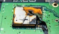 Catastrophic Electronic Component Failure on Circuit Board Royalty Free Stock Photo