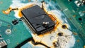 Catastrophic Electronic Component Failure on Circuit Board Royalty Free Stock Photo