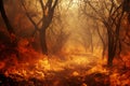 Catastrophic Fire Consumes Majestic Forest Alley, Leaving a Trail of Destruction in Its Wake