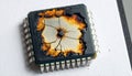 Catastrophic Hardware Failure of a CPU Royalty Free Stock Photo