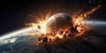 Catastrophic Planet Explosion, Depicting Earths Destruction And Meteor Disaster Generated Royalty Free Stock Photo
