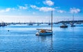 Catboat Sailboats Yachts Padanaram Harbor Dartmouth Massachusetts Royalty Free Stock Photo