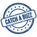 CATCH A BUZZ text on blue grungy round rubber stamp Royalty Free Stock Photo