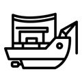 Catch fishing ship icon, outline style