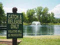 Catch & release only sign. Royalty Free Stock Photo