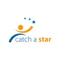 Catch The Star Logo Vector Royalty Free Stock Photo