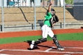 A catcher throwing a ball to second base Royalty Free Stock Photo