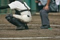 A catcher and an umpire in a baseball game