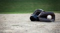 Catchers helmet and Glove Royalty Free Stock Photo