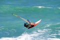Catching Air Windsurfing on Oahu Hawaii Royalty Free Stock Photo