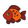 Catching Bass Fish. Fish Color. Vector Fish. Graphic Fish. Fish On A White Background