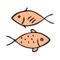 Catching Bass Fish. Fish Color. Vector Fish. Graphic Fish. Fish On A White Background. Fish On A Light Background