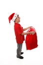 Catching objects in santa sack Royalty Free Stock Photo