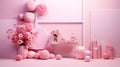 catching pink studio background Royalty Free Stock Photo