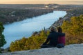 Sunset at Mount Bonnell in Austin, Texas Royalty Free Stock Photo